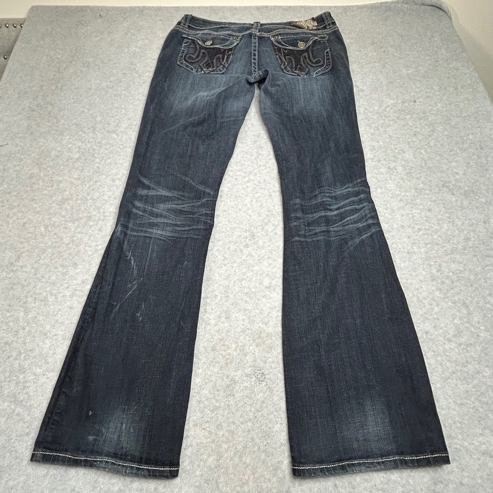 MEK Denim Natal Easy Bootcut‎ Jeans Womens 31/34 Embellished Pockets Dark Wash